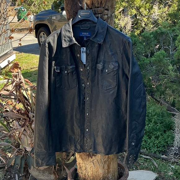 Polo Ralph Lauren Other - Polo by Ralph Lauren Black Leather Shirt Jacket